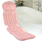 Maxbell Full Body Bath Pillow for Adults Non Slip Quick Dry Comfortable Mattress Pad Pink