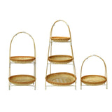 Maxbell Bamboo Basket Tray Fruit Food Storage Bowl Multifunctional Rustic Fruit Rack Sinlge Layer