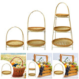 Maxbell Bamboo Basket Tray Fruit Food Storage Bowl Multifunctional Rustic Fruit Rack Sinlge Layer