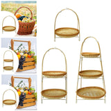 Maxbell Bamboo Basket Tray Fruit Food Storage Bowl Multifunctional Rustic Fruit Rack Sinlge Layer