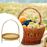 Maxbell Bamboo Basket Tray Fruit Food Storage Bowl Multifunctional Rustic Fruit Rack Sinlge Layer