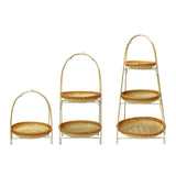 Maxbell Bamboo Basket Tray Fruit Food Storage Bowl Multifunctional Rustic Fruit Rack Sinlge Layer