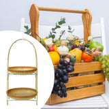 Maxbell Bamboo Basket Tray Fruit Food Storage Bowl Multifunctional Rustic Fruit Rack Double Layer
