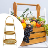 Maxbell Bamboo Basket Tray Fruit Food Storage Bowl Multifunctional Rustic Fruit Rack Three Layer
