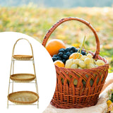 Maxbell Bamboo Basket Tray Fruit Food Storage Bowl Multifunctional Rustic Fruit Rack Three Layer
