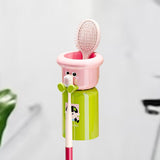 Maxbell Toothbrush Cup and Holder Wall Mounted No Punching Household Toothpaste Rack pink green