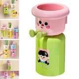 Maxbell Toothbrush Cup and Holder Wall Mounted No Punching Household Toothpaste Rack pink green
