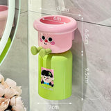 Maxbell Toothbrush Cup and Holder Wall Mounted No Punching Household Toothpaste Rack pink green