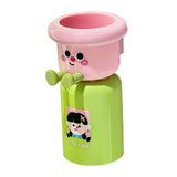 Maxbell Toothbrush Cup and Holder Wall Mounted No Punching Household Toothpaste Rack pink green