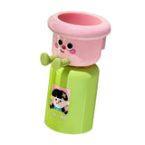 Maxbell Toothbrush Cup and Holder Wall Mounted No Punching Household Toothpaste Rack pink green