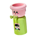 Maxbell Toothbrush Cup and Holder Wall Mounted No Punching Household Toothpaste Rack pink green