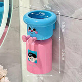 Maxbell Toothbrush Cup and Holder Wall Mounted No Punching Household Toothpaste Rack blue pink
