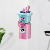 Maxbell Toothbrush Cup and Holder Wall Mounted No Punching Household Toothpaste Rack blue pink