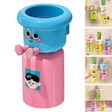 Maxbell Toothbrush Cup and Holder Wall Mounted No Punching Household Toothpaste Rack blue pink