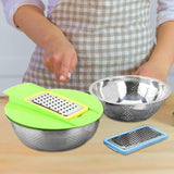 Maxbell Colander with Mixing Bowl Multipurpose Stainless Steel Basin Kitchen Gadget