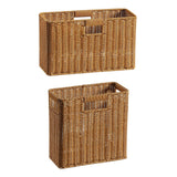 Maxbell Woven Basket Decorative Container Narrow Newspaper Basket for Pantry 41cmx16cmx25cm