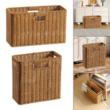 Maxbell Woven Basket Decorative Container Narrow Newspaper Basket for Pantry 41cmx16cmx25cm
