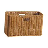 Maxbell Woven Basket Decorative Container Narrow Newspaper Basket for Pantry 41cmx16cmx25cm