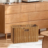 Maxbell Woven Basket Decorative Container Narrow Newspaper Basket for Pantry 41cmx16cmx25cm