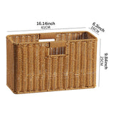 Maxbell Woven Basket Decorative Container Narrow Newspaper Basket for Pantry 41cmx16cmx25cm