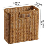 Maxbell Woven Basket Decorative Container Narrow Newspaper Basket for Pantry 30cmx14cmx29cm
