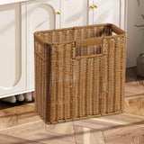 Maxbell Woven Basket Decorative Container Narrow Newspaper Basket for Pantry 30cmx14cmx29cm