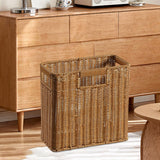 Maxbell Woven Basket Decorative Container Narrow Newspaper Basket for Pantry 30cmx14cmx29cm