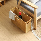 Maxbell Woven Basket Decorative Container Narrow Newspaper Basket for Pantry 30cmx14cmx29cm