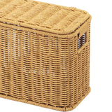 Maxbell Imitation Rattan Basket Decorative Storage Bin for Desktop Bedroom Household S yellow