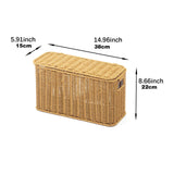 Maxbell Imitation Rattan Basket Decorative Storage Bin for Desktop Bedroom Household S yellow