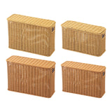 Maxbell Imitation Rattan Basket Decorative Storage Bin for Desktop Bedroom Household S yellow