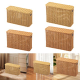 Maxbell Imitation Rattan Basket Decorative Storage Bin for Desktop Bedroom Household S yellow