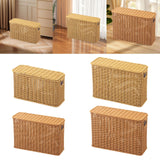 Maxbell Imitation Rattan Basket Decorative Storage Bin for Desktop Bedroom Household S yellow