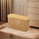 Maxbell Imitation Rattan Basket Decorative Storage Bin for Desktop Bedroom Household S yellow