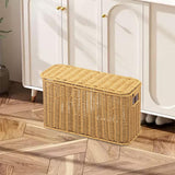 Maxbell Imitation Rattan Basket Decorative Storage Bin for Desktop Bedroom Household S yellow