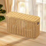 Maxbell Imitation Rattan Basket Decorative Storage Bin for Desktop Bedroom Household S yellow