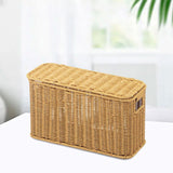 Maxbell Imitation Rattan Basket Decorative Storage Bin for Desktop Bedroom Household S yellow