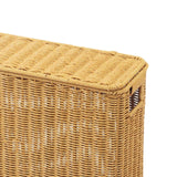 Maxbell Imitation Rattan Basket Decorative Storage Bin for Desktop Bedroom Household L yellow