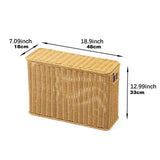 Maxbell Imitation Rattan Basket Decorative Storage Bin for Desktop Bedroom Household L yellow