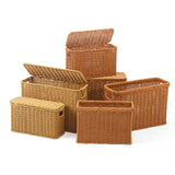 Maxbell Imitation Rattan Basket Decorative Storage Bin for Desktop Bedroom Household L yellow