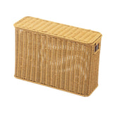 Maxbell Imitation Rattan Basket Decorative Storage Bin for Desktop Bedroom Household L yellow