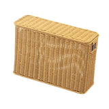 Maxbell Imitation Rattan Basket Decorative Storage Bin for Desktop Bedroom Household L yellow