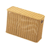 Maxbell Imitation Rattan Basket Decorative Storage Bin for Desktop Bedroom Household L yellow