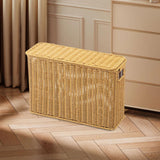Maxbell Imitation Rattan Basket Decorative Storage Bin for Desktop Bedroom Household L yellow