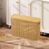 Maxbell Imitation Rattan Basket Decorative Storage Bin for Desktop Bedroom Household L yellow