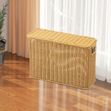 Maxbell Imitation Rattan Basket Decorative Storage Bin for Desktop Bedroom Household L yellow