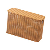 Maxbell Imitation Rattan Basket Decorative Storage Bin for Desktop Bedroom Household S wood
