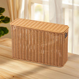 Maxbell Imitation Rattan Basket Decorative Storage Bin for Desktop Bedroom Household S wood