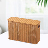 Maxbell Imitation Rattan Basket Decorative Storage Bin for Desktop Bedroom Household S wood