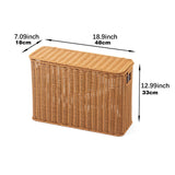 Maxbell Imitation Rattan Basket Decorative Storage Bin for Desktop Bedroom Household L wood